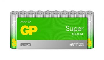 Elementai GP SUPER ALKALINE AAA/LR03, 20 vnt.