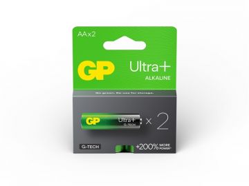 Elementai GP ULTRA+ ALKALINE AA/LR06, 1,5V, 2 vnt.