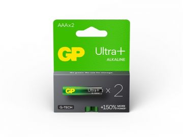 Elementai GP ULTRA+ ALKALINE AAA/LR03, 1,5V, 2 vnt.