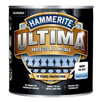 Metalo dažai Hammerite Ultima Smooth, 2.2 l, balta