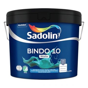 Dažai Sadolin Bindo 10 BW, balta, 9 l