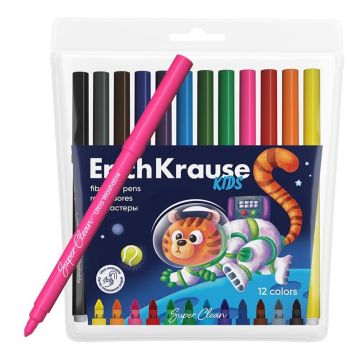 Flomasteriai Erichkrause Kids Animals, vienpusiai, 12 vnt.