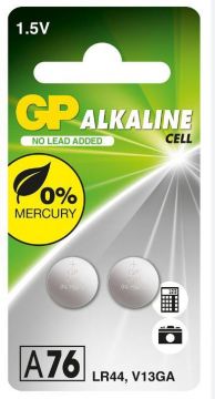 Elementai GP ALKALINE A76, LR44, 2 vnt.