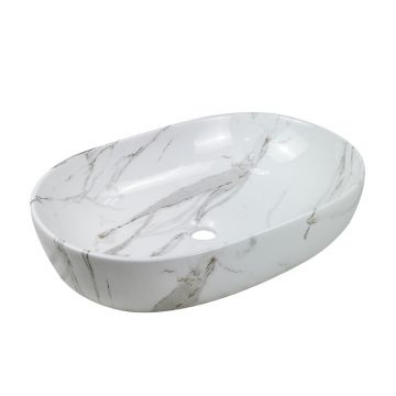 WASHBASIN TEJA 60CM OVAL WHITE GLOSSY