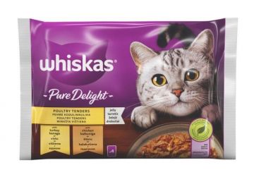 Šlapias kačių maist Whiskas Pure Delight,višt/kalak,4x85g