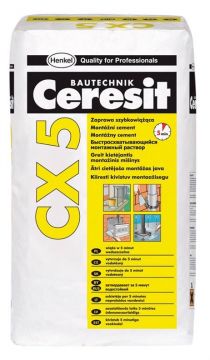 Greitai kietėjantis montažinis mišinys Ceresit CX 5, 25 kg