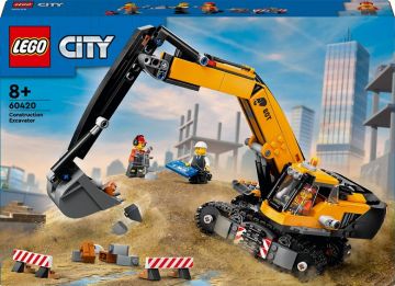 Konstruktor LEGO City Geltonas statybų ekskavatorius 60420