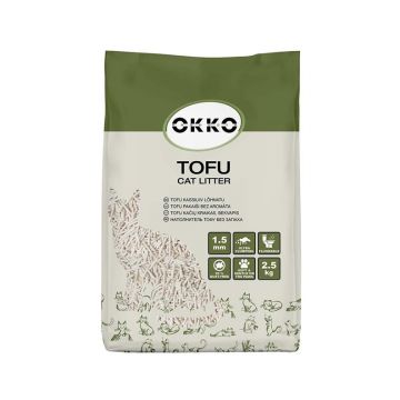 Kačių kraikas organinis (sušokantis) Okko Tofu,2.5 kg,5.8 l