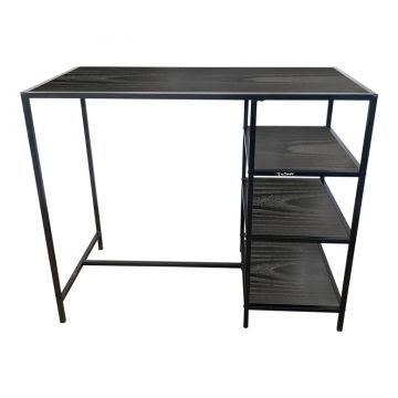 Baro stalas DOMOLETTI, juodos spalvos, 100×60×120 cm