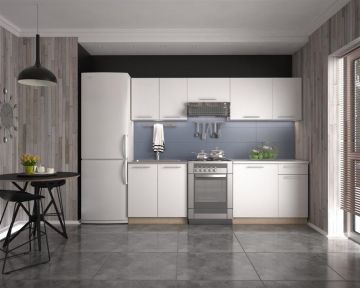 Virtuvės baldų kompl. Domoletti Daria, baltas/ąžuolo, 2.4 m