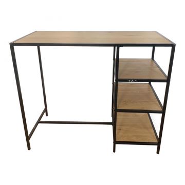 Baro stalas DOMOLETTI, juodos / medžio spalvos,100×60×120 cm
