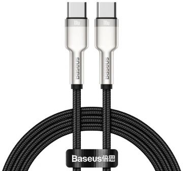 Laidas Baseus CATJK-C01, USB-C, 1 m, sidabro/juoda, 100 W