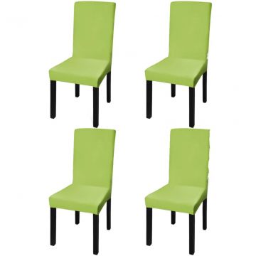  Tiesūs įtempiami kėdžių užvalkalai, 4vnt., žalios spalvos