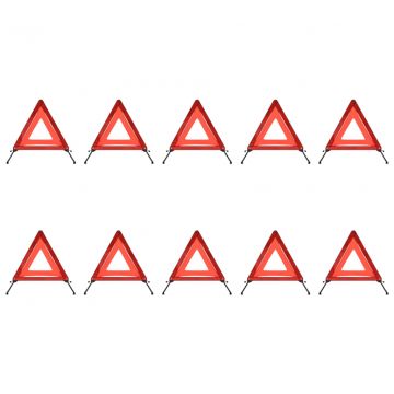 Įspėjamieji trikampiai, 10vnt., raudoni, 56,5x36,5x44,5cm
