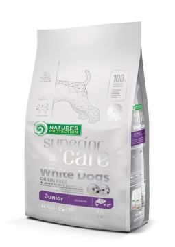 NATURE'S PROTECTION SUPERIOR CARE visų veislių jaunų baltakailių šunų begrūdis sausas pašaras su lašiša 10 kg