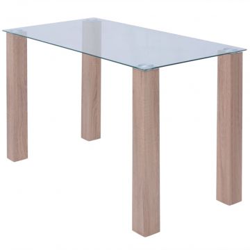  stiklinis valgomojo stalas, 120x60x75 cm