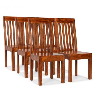  Valgom. kėdės, 6vnt., med. su rausv. dalberg. apd., modern. 