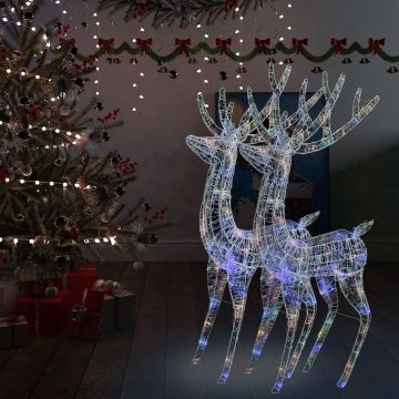  Kalėdinės dekoracijos elniai, 2vnt., 180cm, akrilas, 250 LED