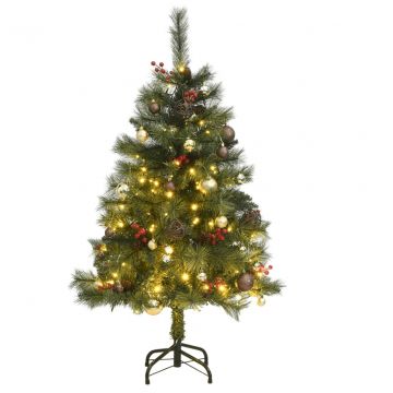  Kalėdų eglutė su šarnyrinėmis šakomis/LED/žaisliukais, 120cm