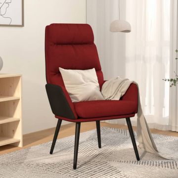  Poilsio kėdė, raudonojo vyno spalvos, audinys