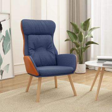  Poilsio kėdė, mėlynos spalvos, audinys ir PVC