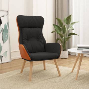  Poilsio kėdė, juodos spalvos, audinys ir PVC