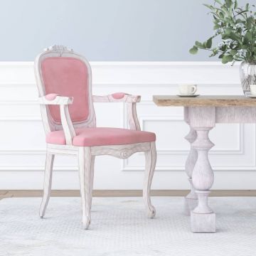  Valgomojo kėdė, rožinės spalvos, 62x59,5x100,5cm, aksomas