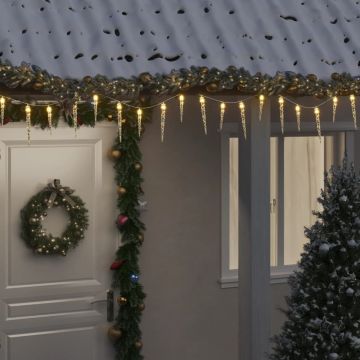  Kalėdinė girlianda varvekliai, 100 šiltų baltų LED, akrilas/PVC