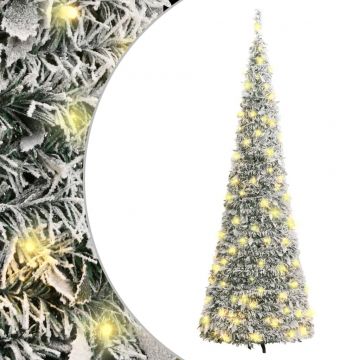  Išskleidžiama dirbtinė Kalėdų eglutė su sniegu, 180cm, 150 LED