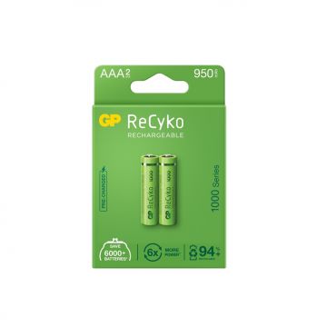 Įkraunami elementai GP RECYKO AAA, 950mAh, 2 vnt.