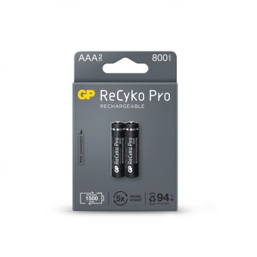 Įkraunami elementai GP RECYKO PRO AAA, 800mAh, 2 vnt.