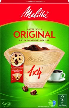 Kavos filtrai MELITTA 1×4, 40 vnt.