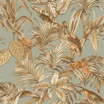 DUTCH WALLCOVERINGS Tapetai Bird-of-Paradise, arbatos mėlynos spalvos