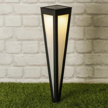 HI Saulės energija įkraunamas įsmeigiamas LED šviestuvas, juodas, 58cm