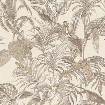 DUTCH WALLCOVERINGS Tapetai Bird-of-Paradise, kreminės spalvos