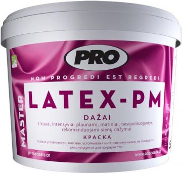 Emulsiniai dažai Pro Latex-Pm, balti, matiniai, 1 l