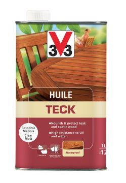 Sodo baldų aliejus V33 Huile Teck, bespalvis 1 l