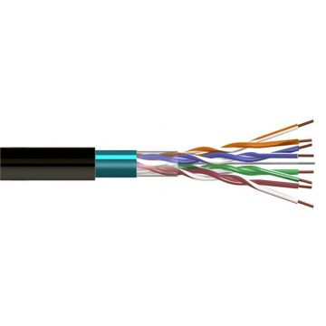 Kabelis FTP (F/UTP), 4 x 2 x 0,5 mm, Cat 5E, juodas