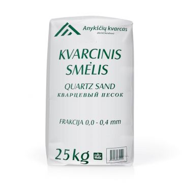 Kvarcinis smėlis 0–0,4 mm, 25 kg, 40