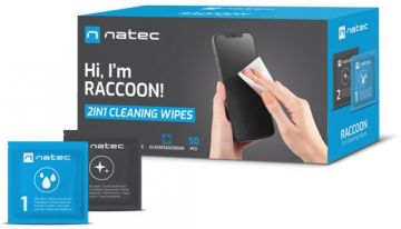 Natec Sanitazing Wipes Raccoon 50-pack