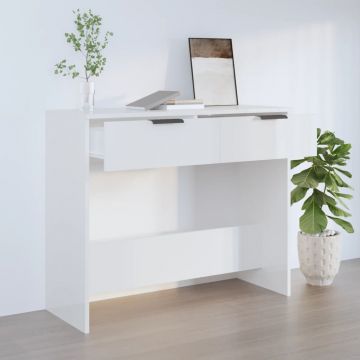  Konsolinis staliukas, baltas, 90x36x75cm, mediena, blizgus