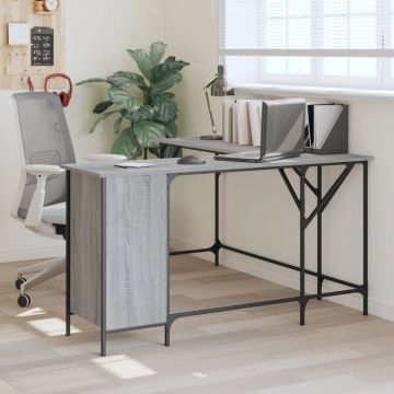  Rašomasis stalas, pilkas ąžuolo, 141x141x75cm, apdirbta mediena