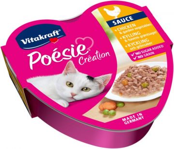 VITAKRAFT POESIE CREATION suaugusių kačių konservuotas pašaras su vištiena ir daržovėmis 85 g