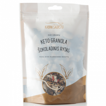 Keto granola „Šokoladinis rytas“ Kabink šaukštu, 240 g.